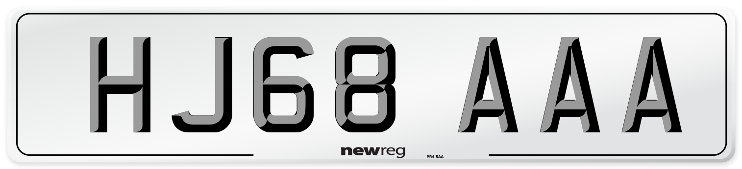 HJ68 AAA Number Plate from New Reg